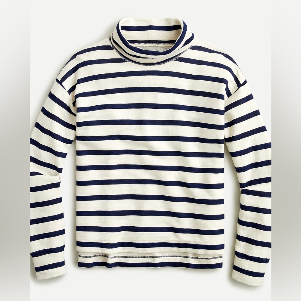 J. Crew NWT❗️Vintage cotton terry turtleneck in stripe